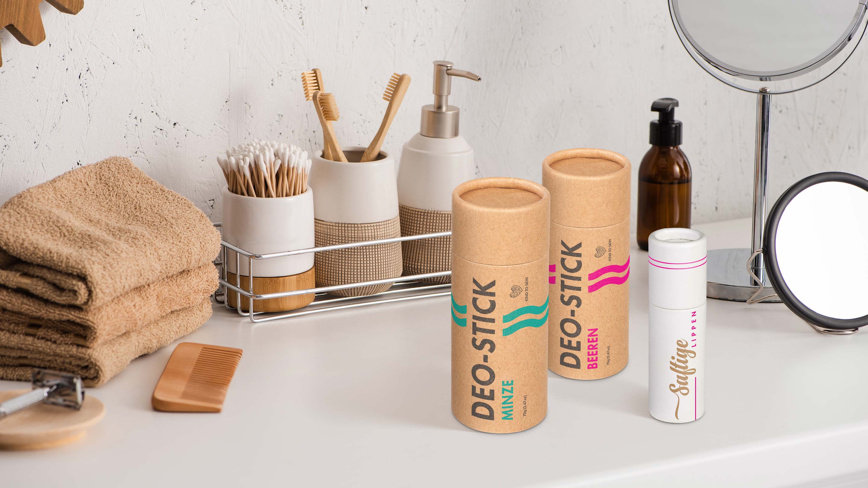 Deodorant-Tuben aus Karton