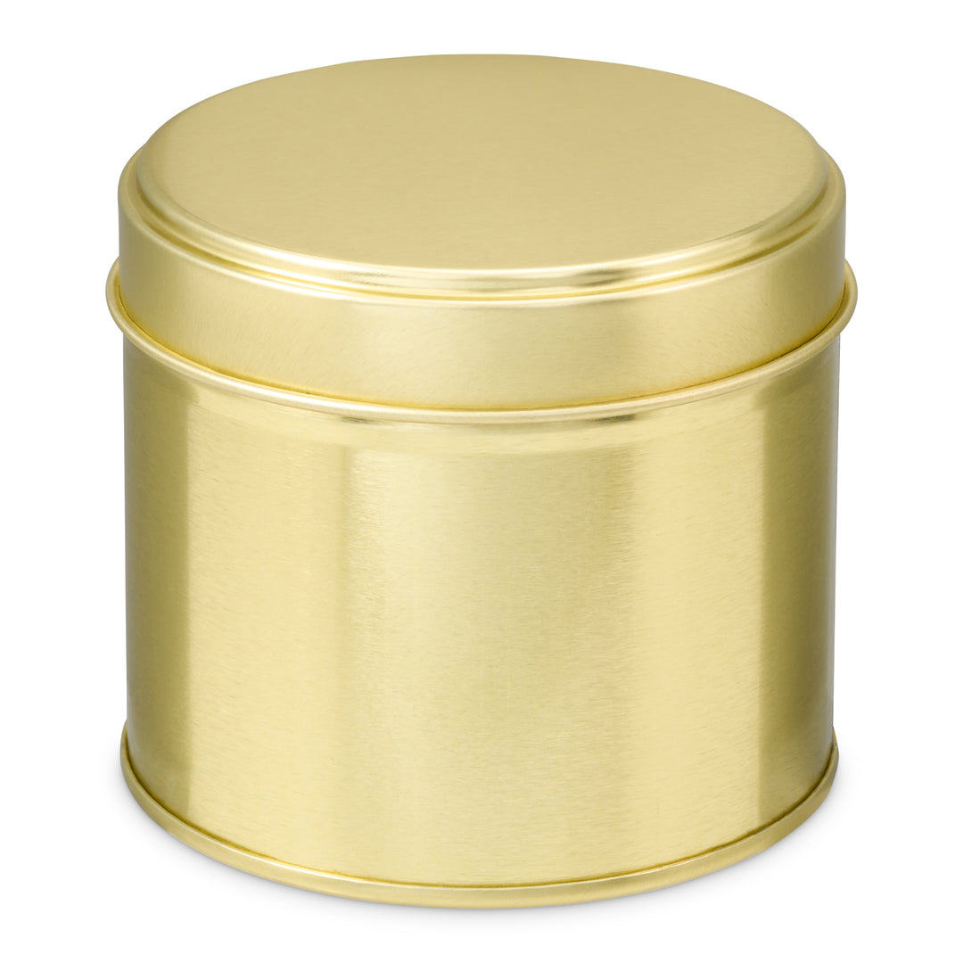 Runde Dose mit geschweißter Seitennaht in Gold