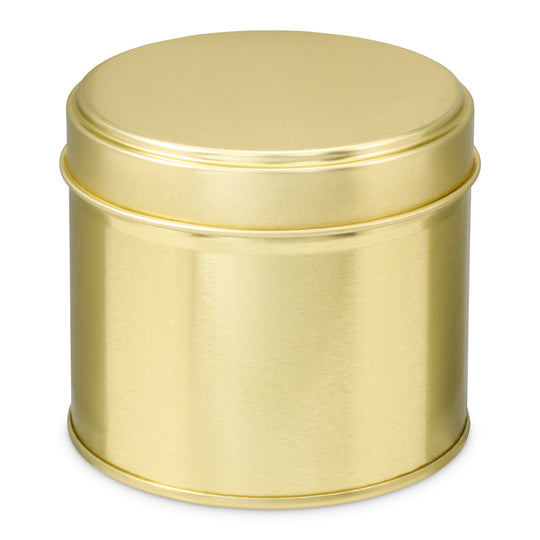 Runde Dose mit geschweißter Seitennaht in Gold