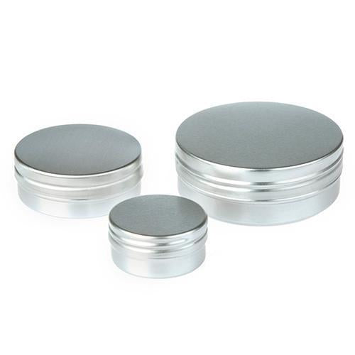 Kollektion runder Aluminiumdosen mit glattem Deckel und EPE-Einlage