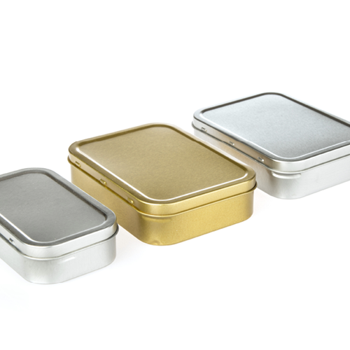Rechteckige Tabakdosen in Silber und Gold