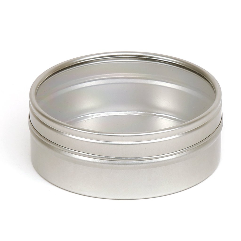 Runde nahtlose Stülpdeckeldosen in Silber mit Fenster