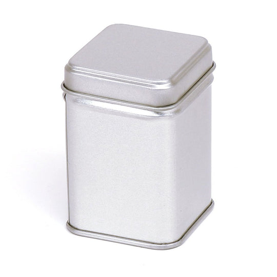 Quadratische Dose in Silber mit gestuftem Deckel