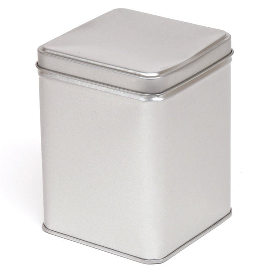 Quadratische Dose in Silber mit gestuftem Deckel