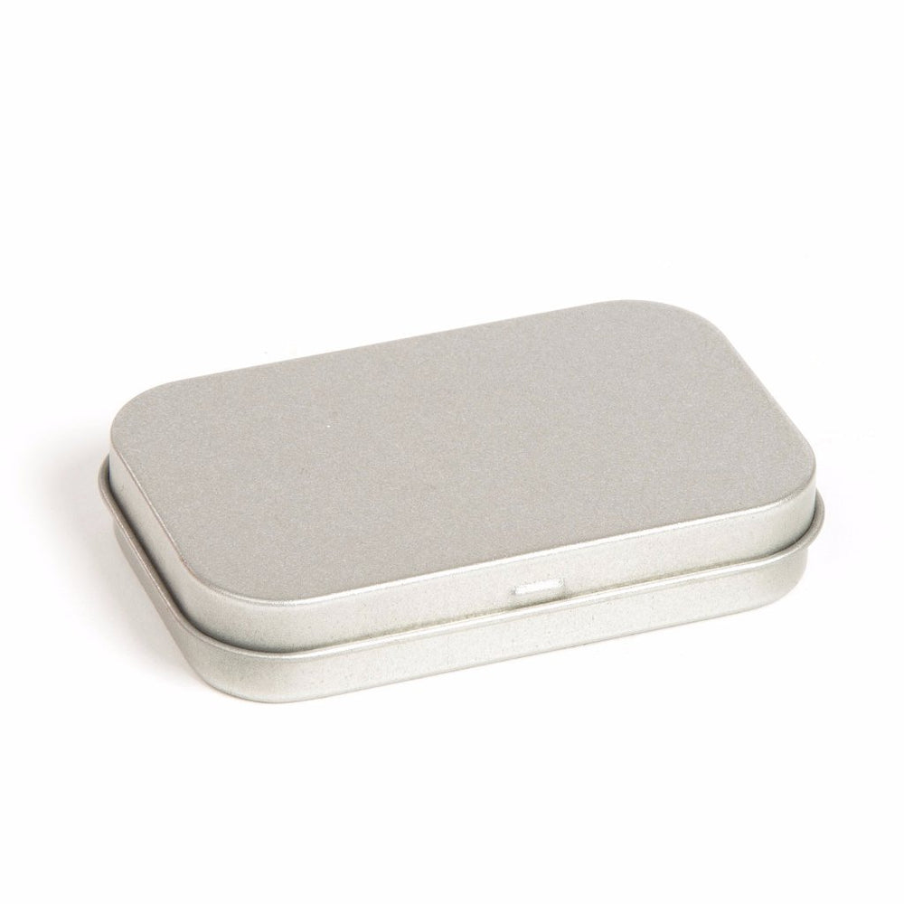 Rechteckige Schreibwarendosen in Silber mit Scharnierdeckel