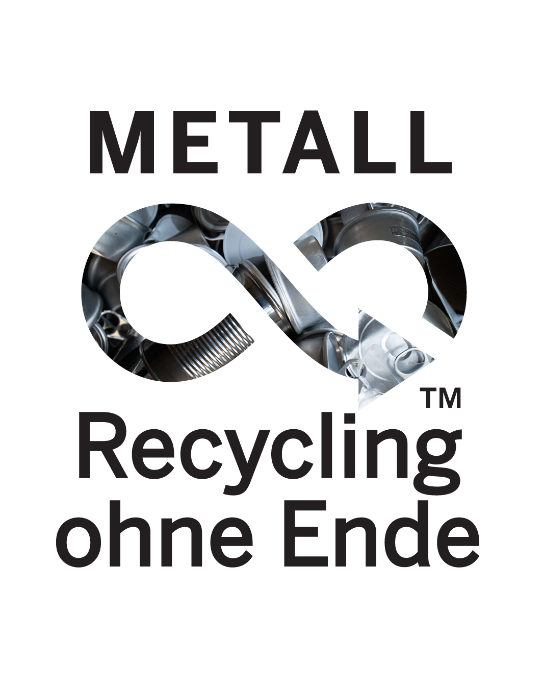 Das ’’Metall wird für immer recycelt’’ Logo
