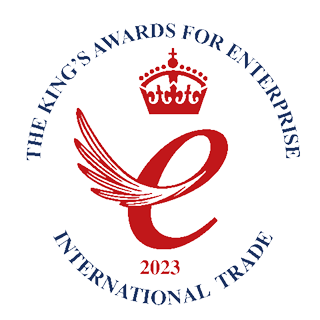 T Das Logo der King's Awards for Enterprise for International Trade 2023.