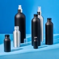 Aluminiumflaschen mit Schraubverschluss – Silber & Schwarz