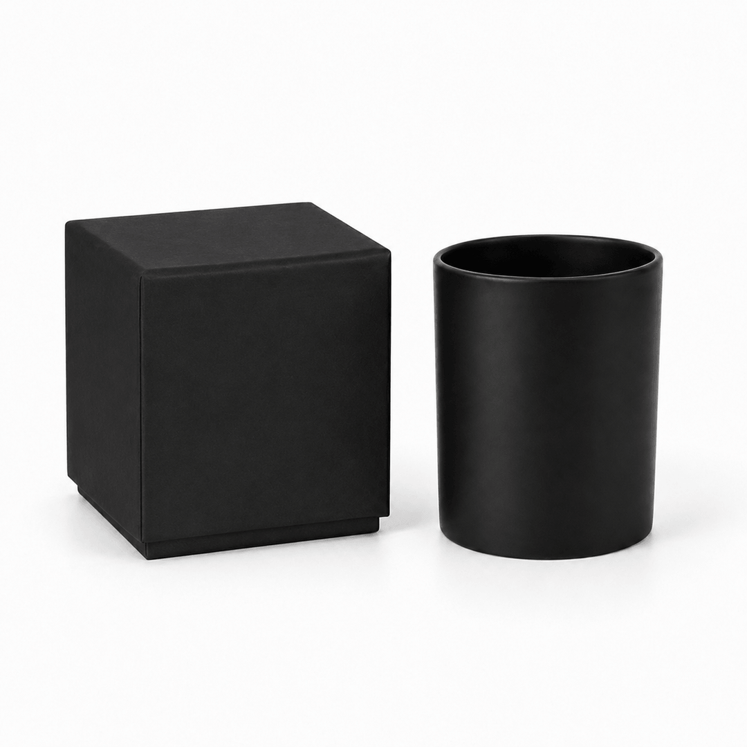 Glas-Kerzenglas (Klar & Schwarz)