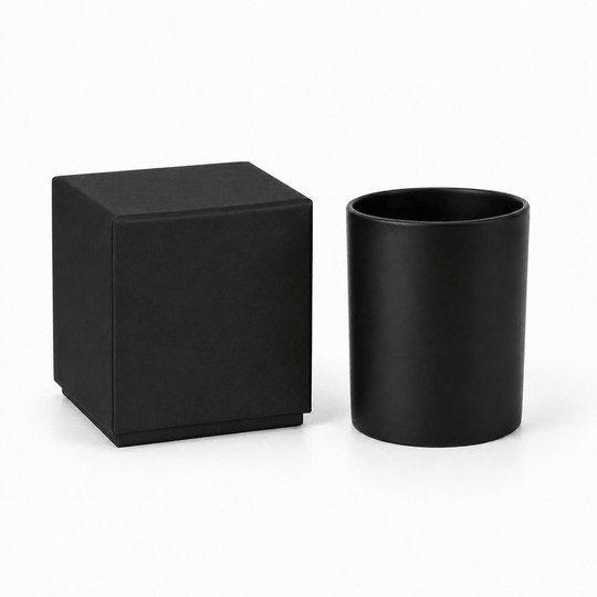Glas-Kerzenglas (Klar & Schwarz)