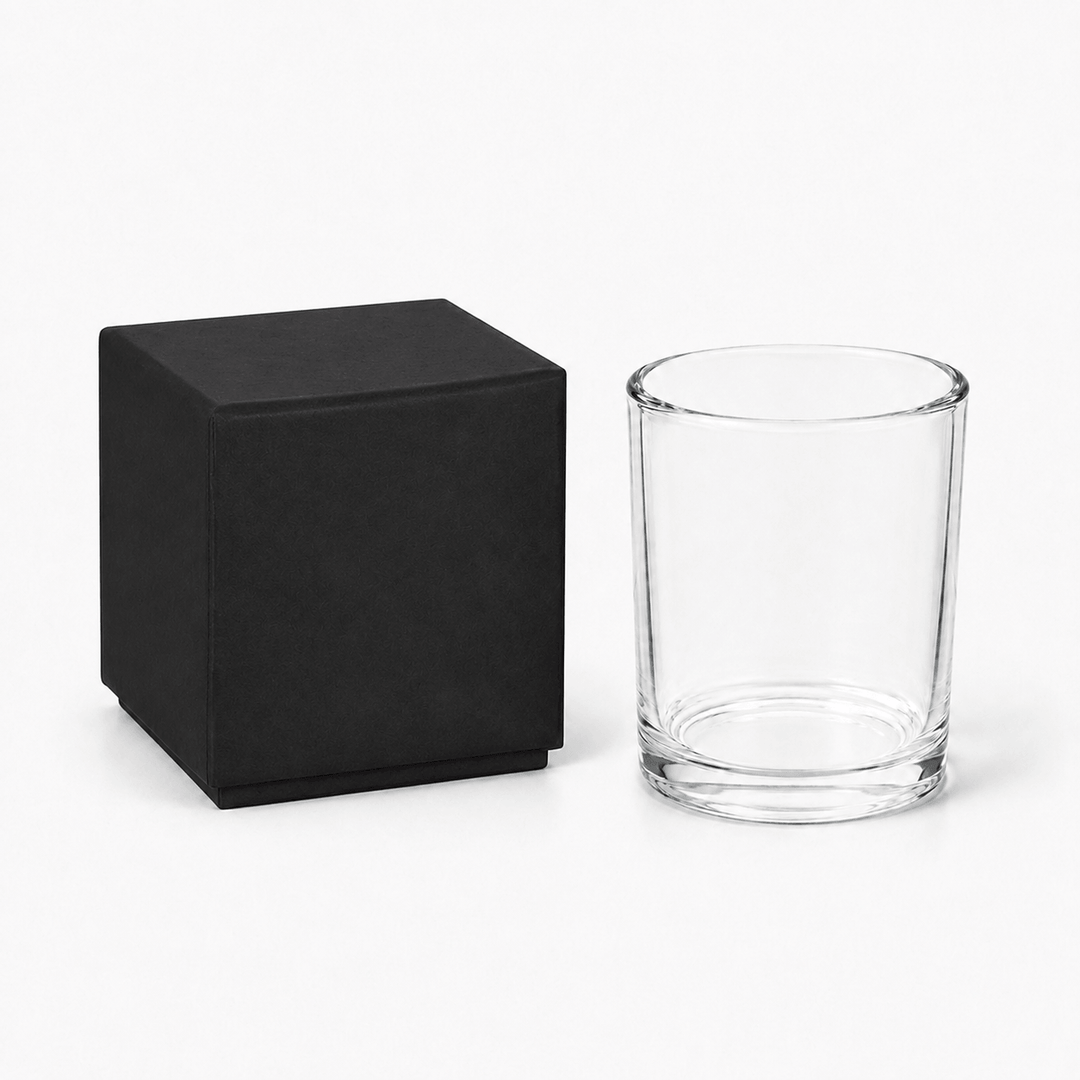 Glas-Kerzenglas (Klar & Schwarz)