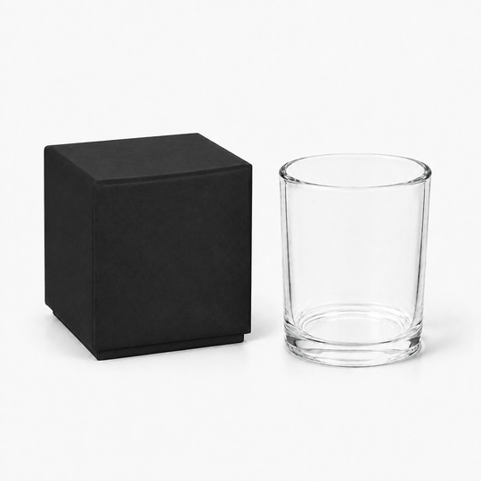 Glas-Kerzenglas (Klar & Schwarz)