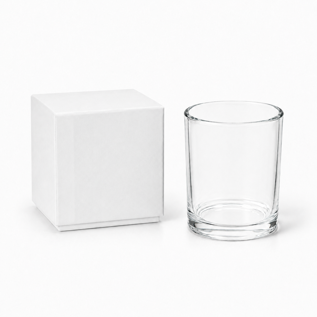 Glas-Kerzenglas (Klar & Schwarz)