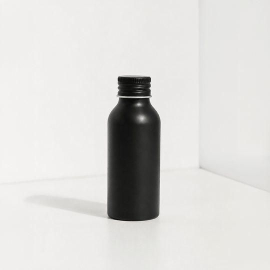 Schwarz glänzende Aluminiumflaschen | Exklusives Finish