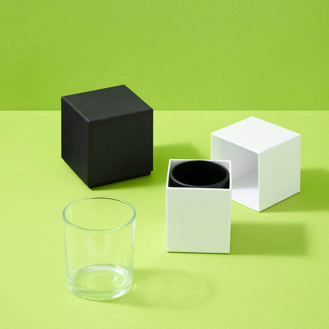 Glas-Kerzenglas (Klar & Schwarz)
