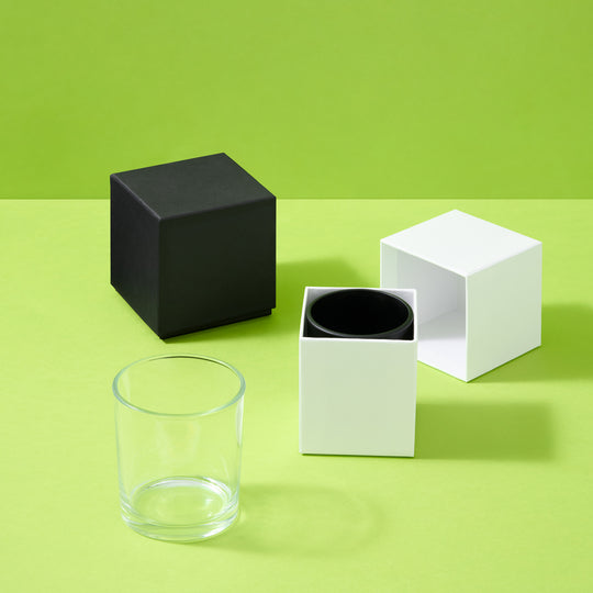 Glas-Kerzenglas (Klar & Schwarz)