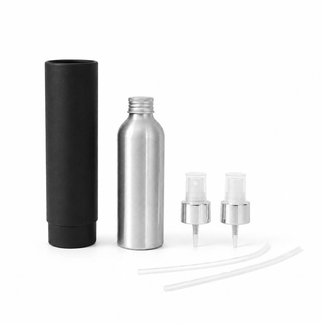 Aluminiumflaschen mit Schraubverschluss – Silber & Schwarz