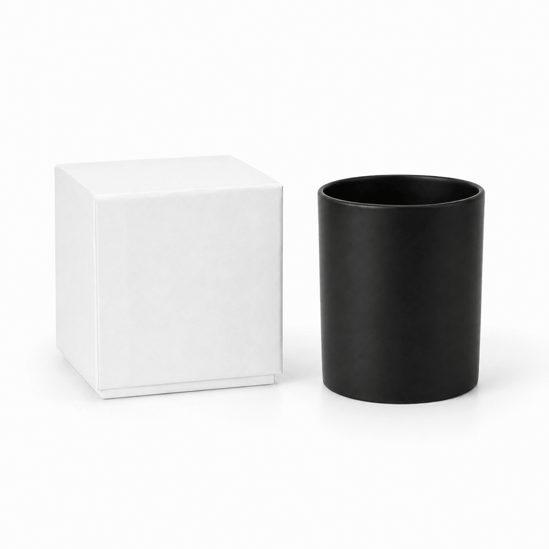 Glas-Kerzenglas (Klar & Schwarz)