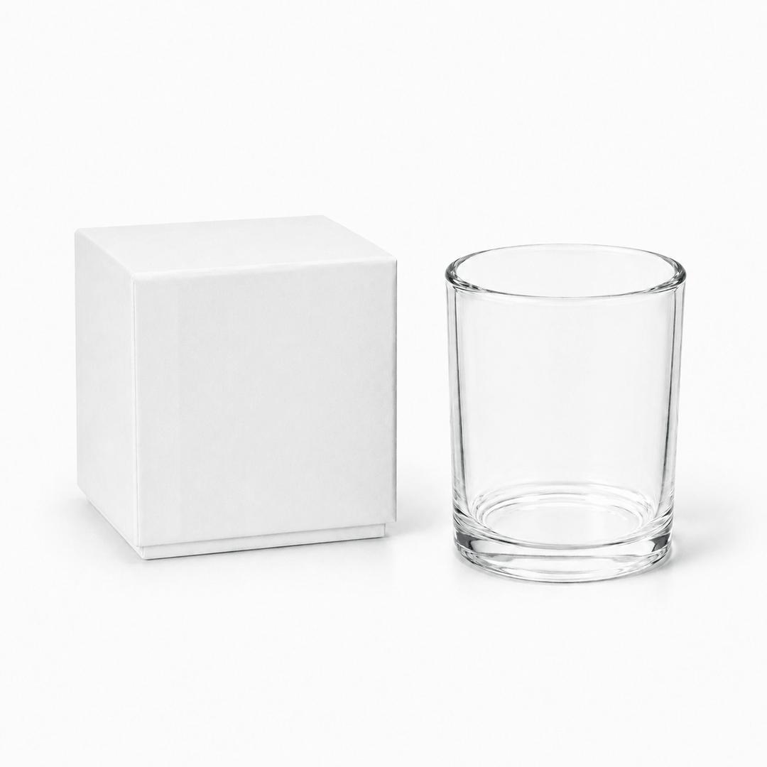 Glas-Kerzenglas (Klar & Schwarz)