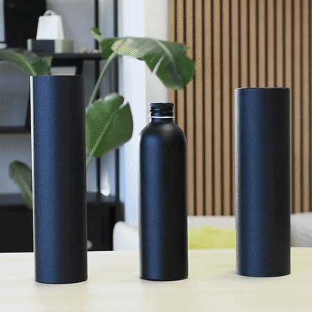Aluminiumflaschen mit Schraubverschluss – Silber & Schwarz