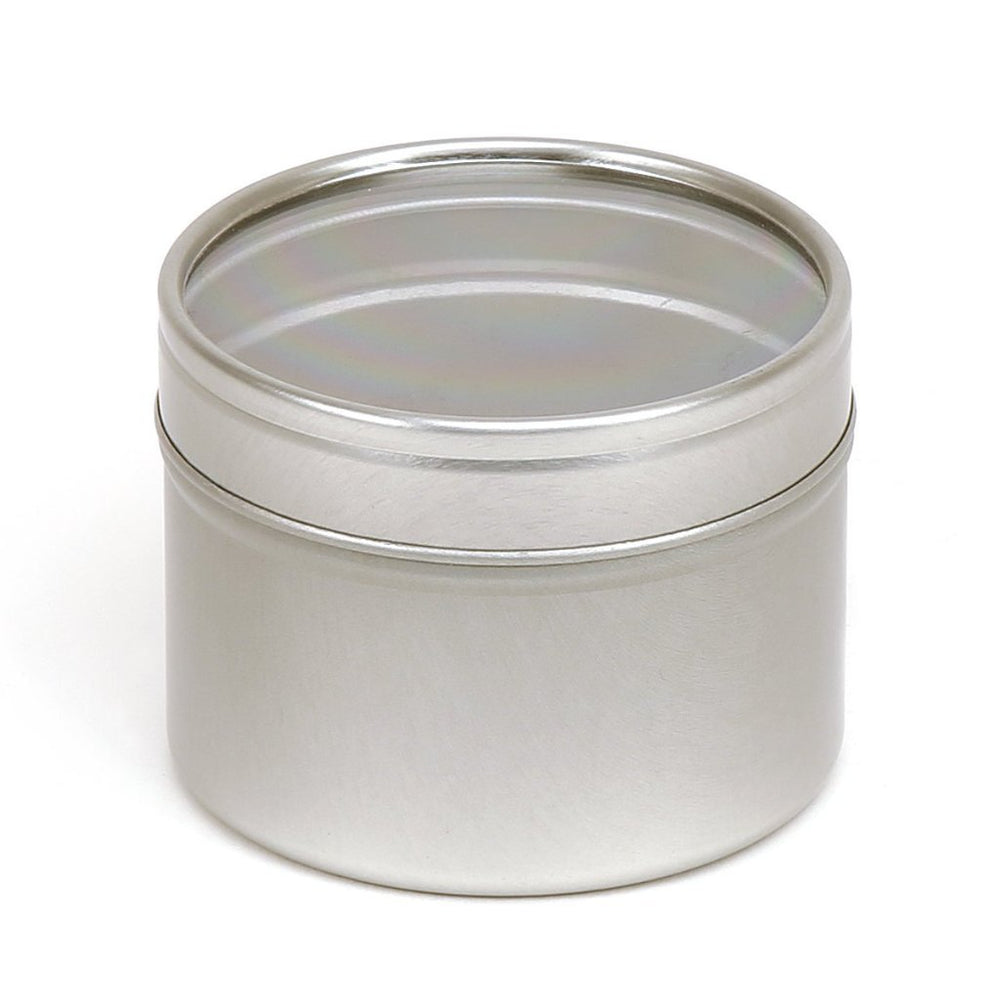 Runde nahtlose Stülpdeckeldosen in Silber mit Fenster