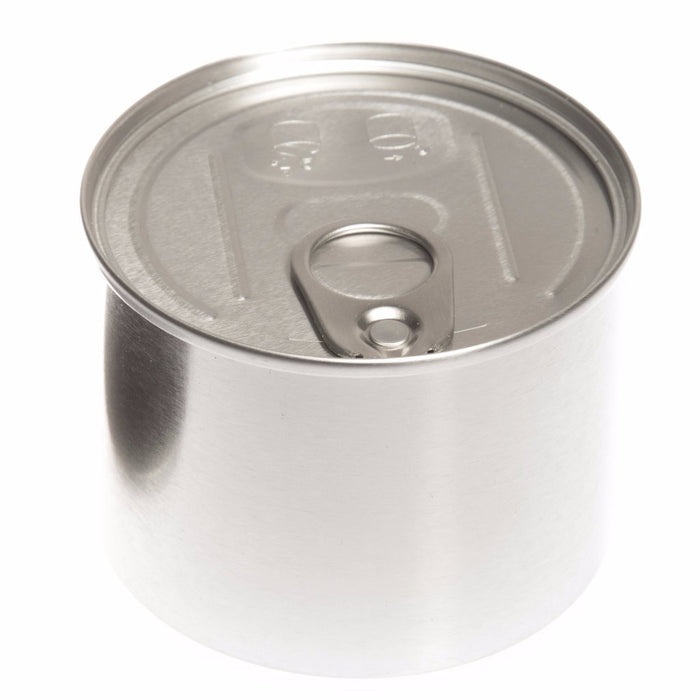 Mittelgroße runde Pressitin in Silber – Dosenkörper und -boden