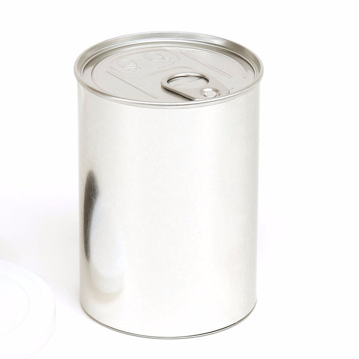 Große runde Pressitin in Silber – Dosenkörper und -boden