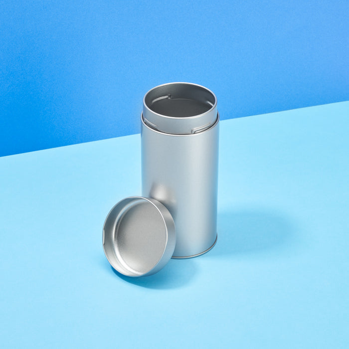 Runde Schraubdeckeldose in Silber